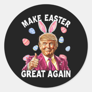 Ostern wieder großartig machen lustiger Trump-Hase Runder Aufkleber