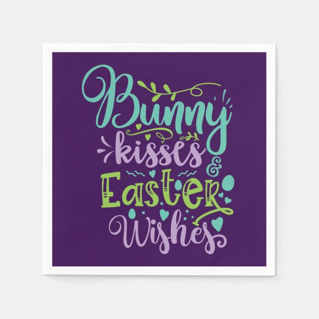 Ostern wünscht Küsse Serviette (Vorderseite)