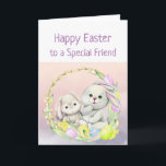 Ostern wünscht Special Friend Niedlicher Tiere Bun Karte<br><div class="desc">Niedliche Bunny Rabbit Animal Friends Osterkarte für Ihren besonderen Freund</div>
