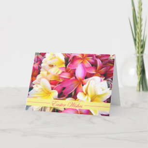 Ostern wünscht tropische Plumeria Frangipani Feiertagskarte