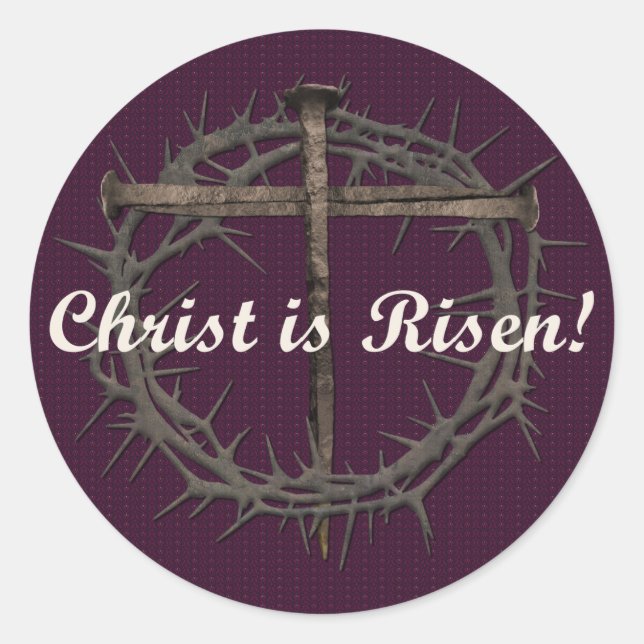 OSTERNÄHREN UND KRONEN VON THORNSTÜCKERN RUNDER AUFKLEBER (Vorderseite)