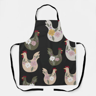 Osternahtloses Muster mit Huhn. Schürze