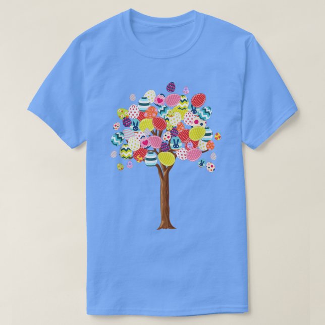 Osterneier Niedlicher Baum mit Ostern Bunny Egg T- T-Shirt (Design vorne)