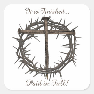 OSTERNEN UND KRONEN CHRISTS QUADRATISCHER AUFKLEBER