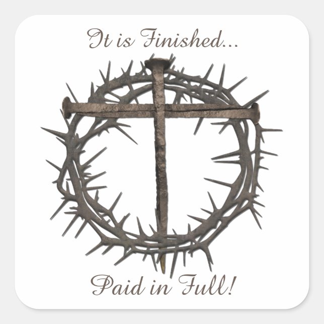 OSTERNEN UND KRONEN CHRISTS QUADRATISCHER AUFKLEBER (Vorderseite)