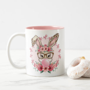 OsterNiedliche Blumenbunny Leopard Geschenk Zweifarbige Tasse