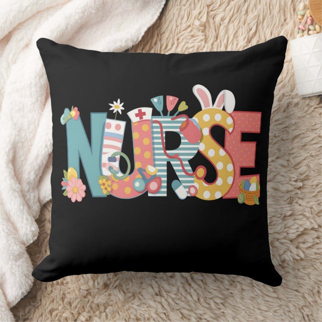 Osternurse Stethoscope Bunny Rabbit Eggs Kissen (Decke)