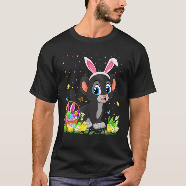 Osterpanther Bunny Egg Jagd Panther Ostern Su T-Shirt (Vorderseite)
