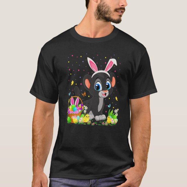 Osterpanther Bunny Egg Jagd Panther Ostern Su T-Shirt (Vorderseite)