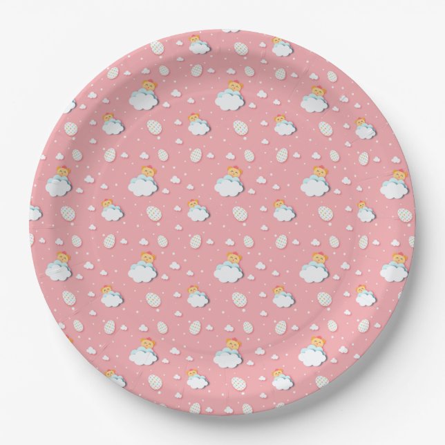 Osterpapier für Küken und Eier Pappteller (Vorderseite)