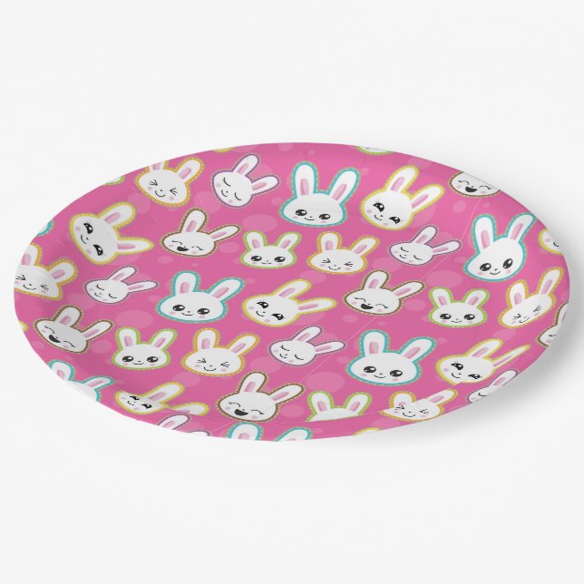 Osterpapier-Teller 9" Pappteller (Schrägansicht)