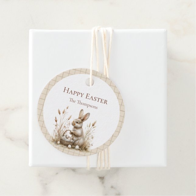 OsterParty Bunny Beige Boho Geschenkanhänger (Beispiel)