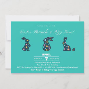 Osterparty-Einladung Osterbrunch & Ostereiersuche  Einladung