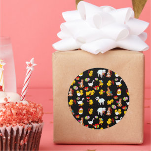 Osterparty Kinder Geburtstagsfeier Muster Runder Aufkleber