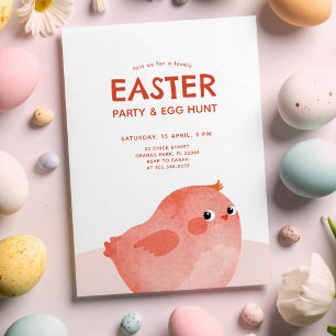 Osterparty mit rosa Huhn Einladung