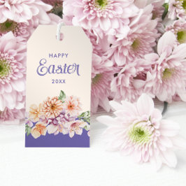 Osterpastel Peach Floral Anpassbare Geschenkegel T Geschenkanhänger