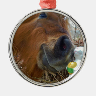 Osterpferd Silbernes Ornament
