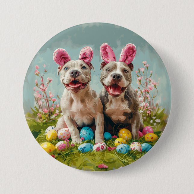 Osterpit Bull Hunde Button (Vorderseite)