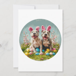Osterpit Bull Hunde Feiertagskarte
