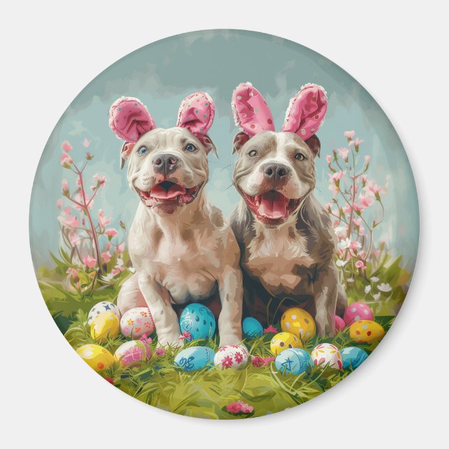 Osterpit Bull Hunde Magnet (Vorne)