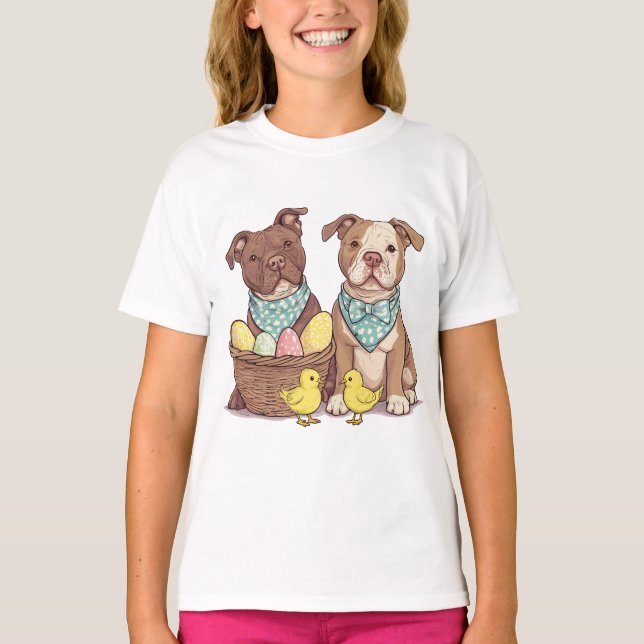 Osterpit Bull Hunde T-Shirt (Vorderseite)