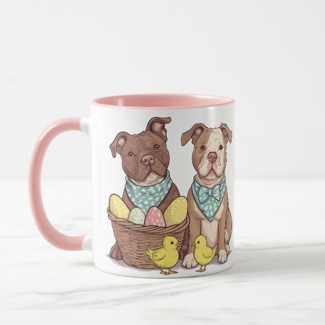 Osterpit Bull Hunde Tasse (Links)