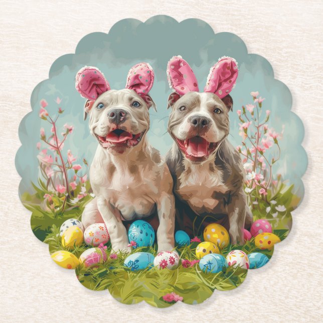 Osterpit Bull Hunde Untersetzer (Vorderseite)