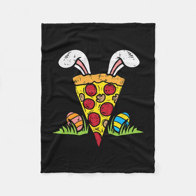 Osterpizza Slice Bunny Ears Fun Snack Food Lover Fleecedecke (Vorderseite)