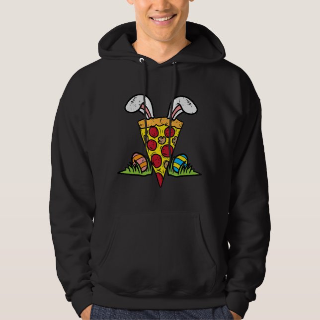 Osterpizza Slice Bunny Ears Snack Food Lover Fossi Hoodie (Vorderseite)