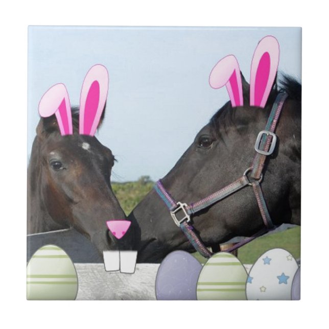 Osterpony und Pferd Fliese (Vorderseite)