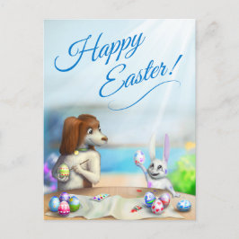 Osterpostkarte mit niedlichen Tieren Feiertagspostkarte