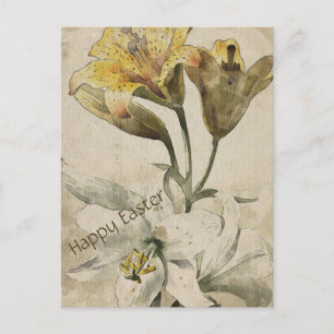Osterpostkarte mit Vintage-Blumen Postkarte