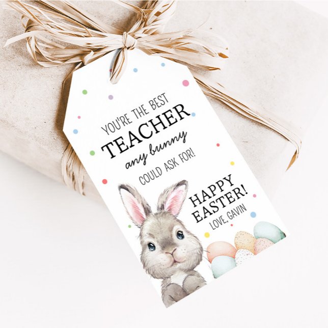 Osterpräsenzettel für den besten Lehrer Geschenkanhänger (You're the Best Teacher Any Bunny Could Ask For Favor Tags)