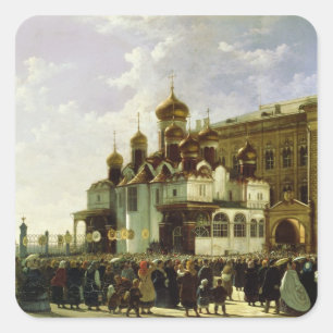 Osterprozession bei Maria Ankündigung Quadratischer Aufkleber