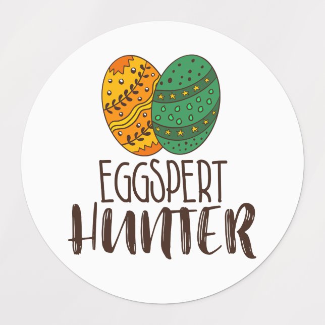 Osterpuppe Eggspert Jäger Spaß Niedliches Zitat Etiketten (Design 1)