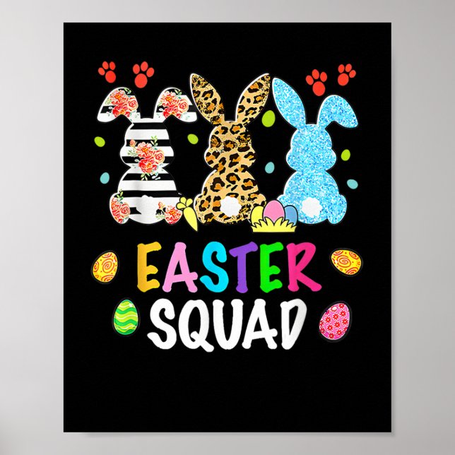 Osterquad Leopard Happy Ostertag Kaninchen Poster (Vorne)