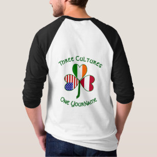 Österr. Irisch Amerikanische Shamrock-Flagge Perso T-Shirt