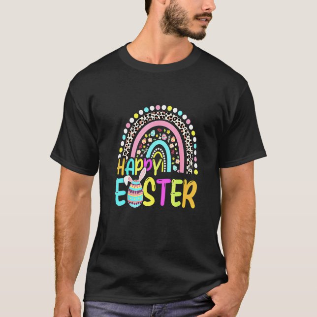 Osterrainbogen Bunny Osterkaninchen Ei Jagdboas T-Shirt (Vorderseite)