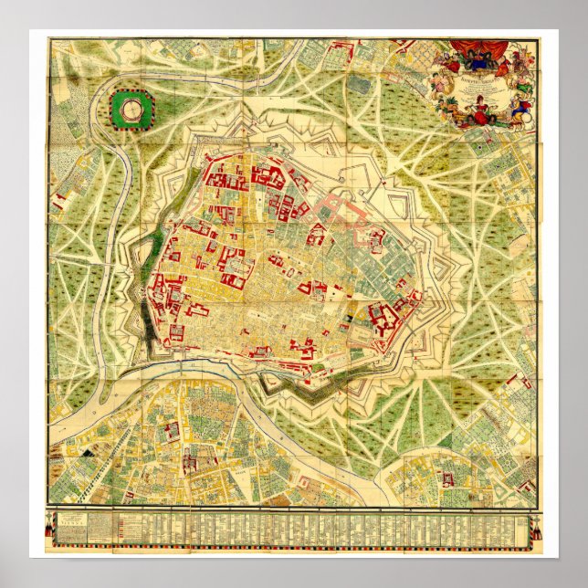 " Österreich: 1710 Wien - Steinhausen Stadtplan Poster (Vorne)
