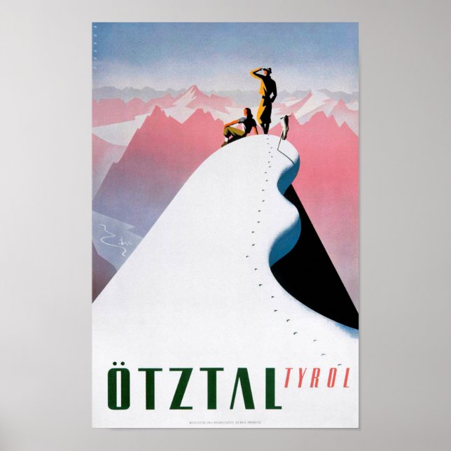 " Österreich: 1930er/heute Tirol - Winter Reise  Poster (Vorne)