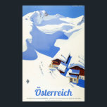 " Österreich: 1940er/heute  Winterurlaub Reise  Po Poster<br><div class="desc">Die Alpenrepublik begeistert seit jeher Urlauber aus der ganzen Welt mit seinem einzigartigen Bergpanorama. Wer hat schließlich noch nicht von einem Winterurlaub auf einer Berghütte in Österreich geträumt?</div>