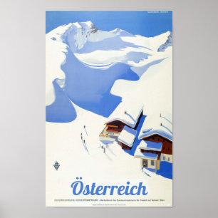 " Österreich: 1940er/heute  Winterurlaub Reise  Po Poster