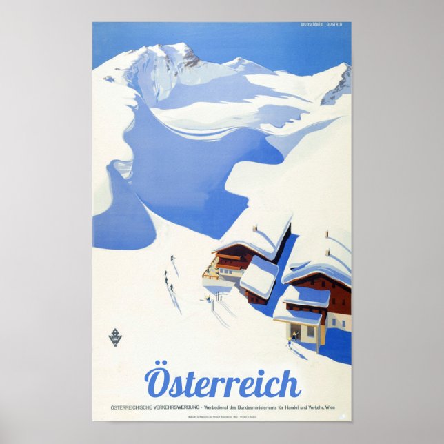 " Österreich: 1940er/heute  Winterurlaub Reise  Po Poster (Vorne)