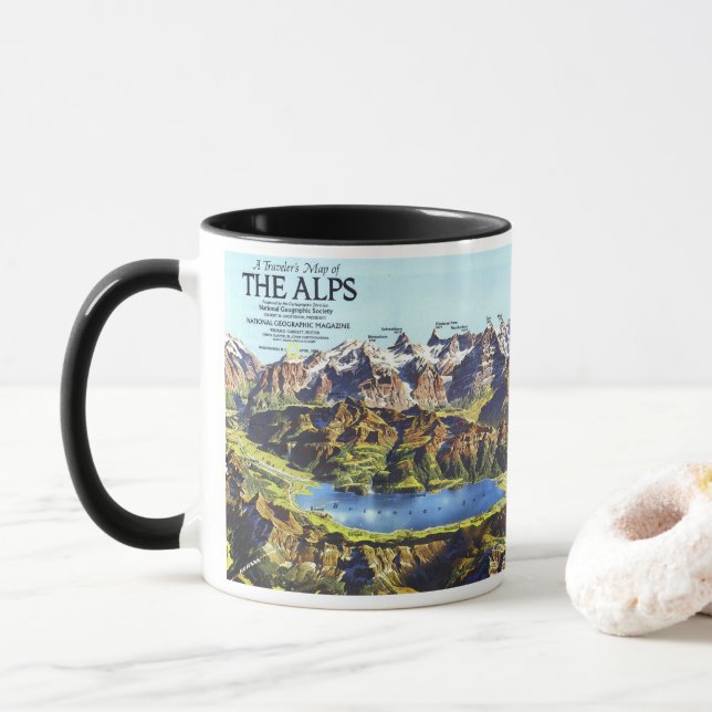 " Österreich: 1985 Innsbruck - Die ALPs Karte... Tasse (Mit Donut)