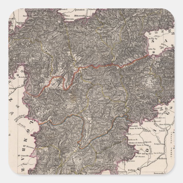 Österreich 2 quadratischer aufkleber (Vorderseite)