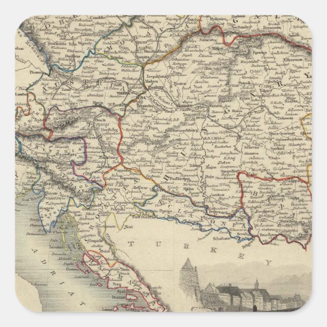 Österreich 9 quadratischer aufkleber (Vorderseite)