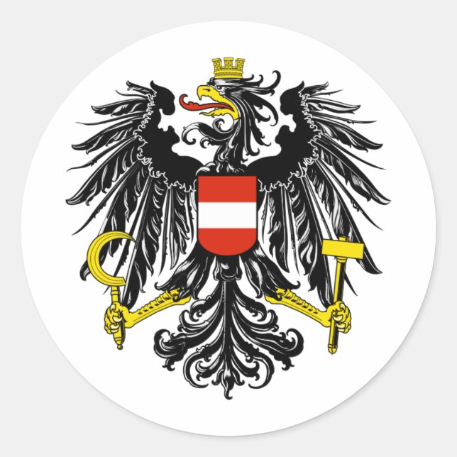 Österreich AT Runder Aufkleber (Vorderseite)