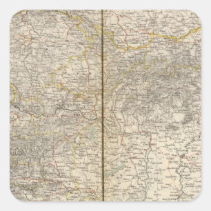 Österreich-Atlas-Karte Quadratischer Aufkleber
