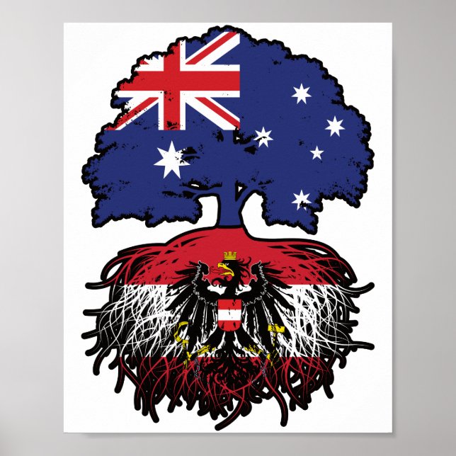 Österreich Australien Tree Roots Poster (Vorne)