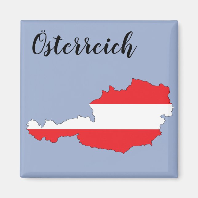 Österreich Austria Austrian Flag Map Magnet (Vorne)